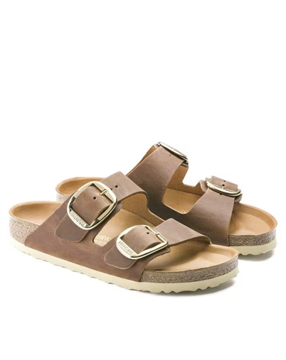 Birkenstock - Arizona Big Buckle Oiled Leather Sandal - Cognac